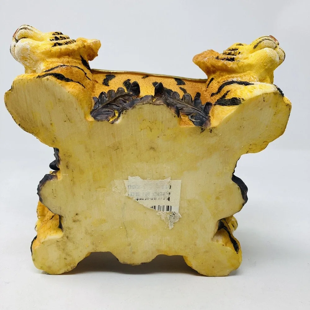 Four Headed LION/BENGAL/TIGER Resin‎ Jewelry Trinket Box Keepsake Lion